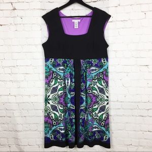 Sandra Darren Dress with Paisley Print. Size 14